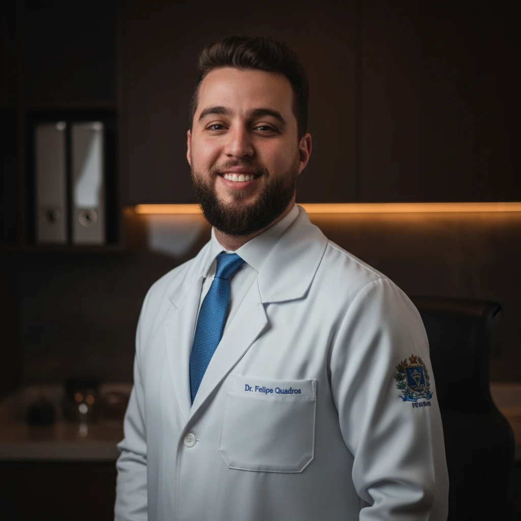 Retrato profissional do Dr. Felipe Quadros